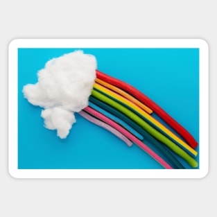 Photo illustration depicting clouds and a rainbow Sticker